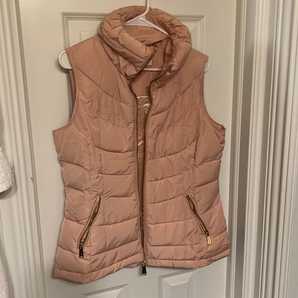 Calvin Klein Shine Puffer Vest In Metallic Mauve Pink Size Medium never worn